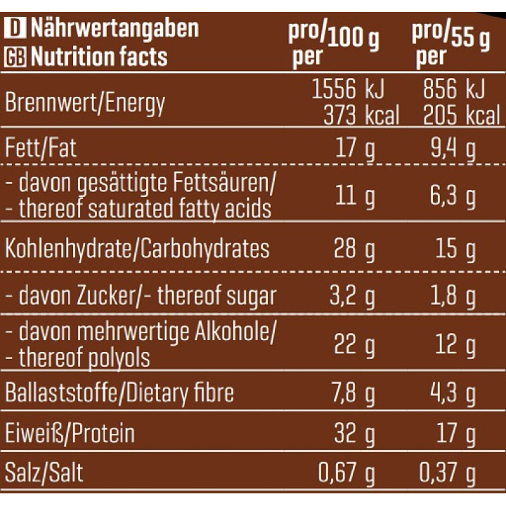 Body Attack YAMBAM CRUNCH Protein Riegel (15x55g) Chocolate Brownie