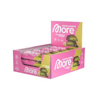 More Nutrition Protein Satisbites 12 x 2x25g Milk Chocolate Pistachio