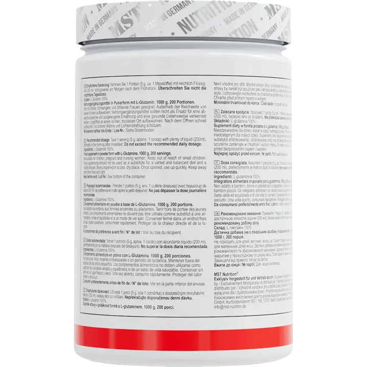 MST - Glutamine 1000g | ROUGHBULL FITNESS