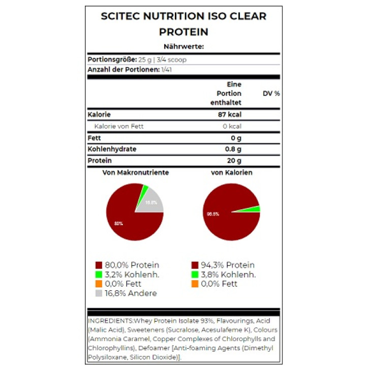 Scitec IsoClear Protein 1025g grüner Tee-Kiwi