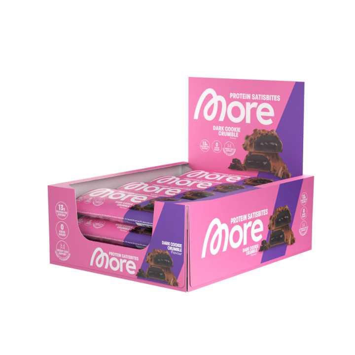 More Nutrition Protein Satisbites 12 x 2x25g Dark Cookie Crumble